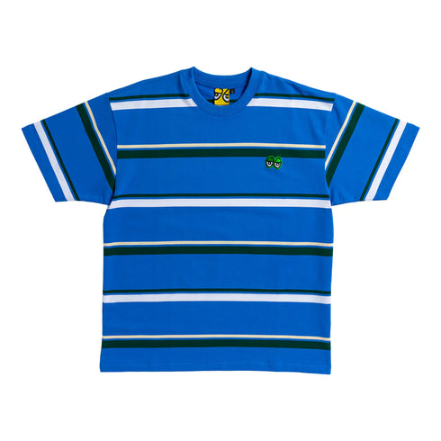 Krooked - Eyes Embroidered Stripe Shirt (Blue/White/Green)